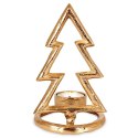 Świecznik aluminiowy złoty choinka 16cm VILDE 569528-C