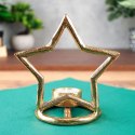 Świecznik aluminiowy złoty gwiazda 15.5cm VILDE 569528-G
