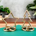Świecznik aluminiowy złoty gwiazda 15.5cm VILDE 569528-G