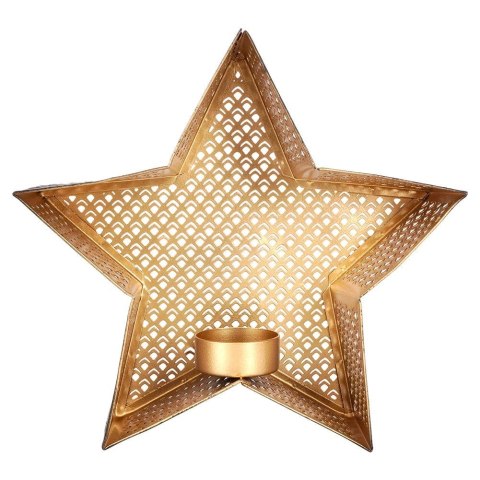 Świecznik aluminiowy złoty gwiazda 21x20cm HOME STYLING COLLECTION 569520