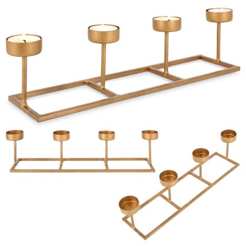 Świecznik aluminiowy złoty na 4 świeczki 35cm HOME STYLING COLLECTION 569529