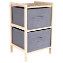 Szafka drewniana szara z dwoma szufladami 46cm VILDE 569635