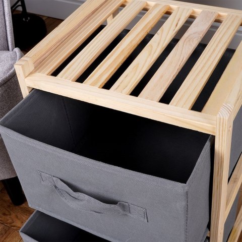 Szafka drewniana szara z dwoma szufladami 46cm VILDE 569635