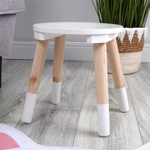 Taboret dziecięcy drewniany biały 24x26cm HOME STYLING COLLECTION 569684