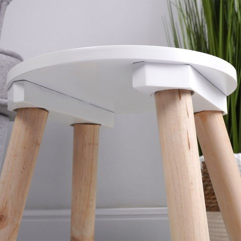 Taboret dziecięcy drewniany biały 24x26cm HOME STYLING COLLECTION 569684