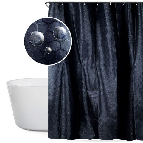 Zasłona prysznicowa granatowa 180x180cm BATHROOM SOLUTIONS 569597-N