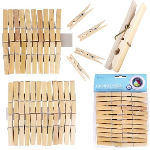 Klamerki na pranie bambusowe 48 sztuk ULTRA CLEAN 779047