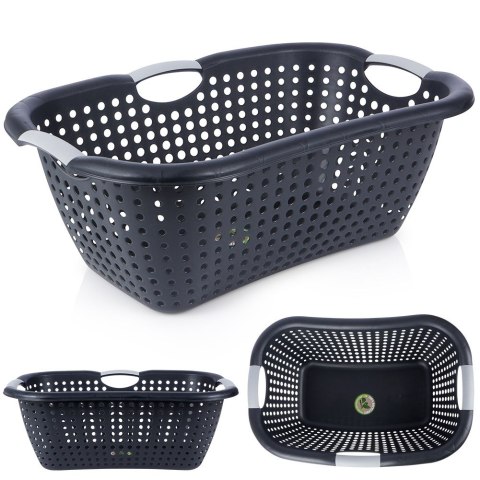 Kosz na pranie plastikowy czarny 26L VILDE 569906