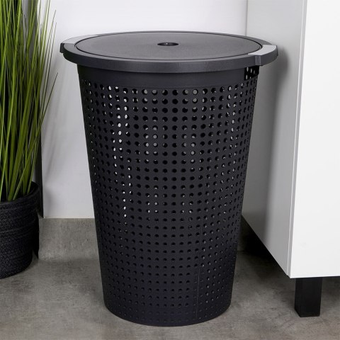Kosz na pranie plastikowy czarny 35L VILDE 569910