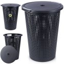 Kosz na pranie plastikowy czarny 35L VILDE 569910