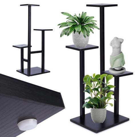 Kwietnik stojący wysoki metalowy 4-poziomowy 84cm VILDE 569820