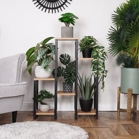 Kwietnik stojący wysoki metalowy 6-poziomowy 80cm VILDE 569818