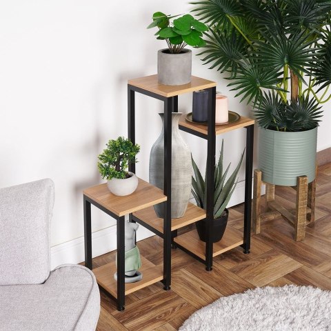 Kwietnik stojący wysoki metalowy 6-poziomowy 80cm VILDE 569818