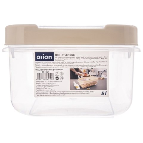 Pojemnik do przechowywania na kapsułki proszek i karmę beżowy 5L ORION 154051