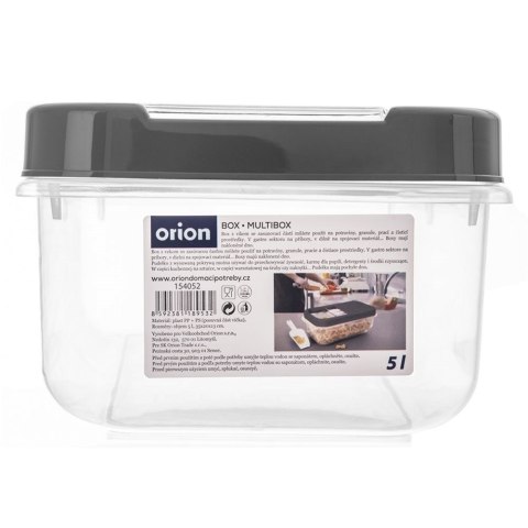 Pojemnik do przechowywania na kapsułki proszek i karmę szary 5L ORION 154052