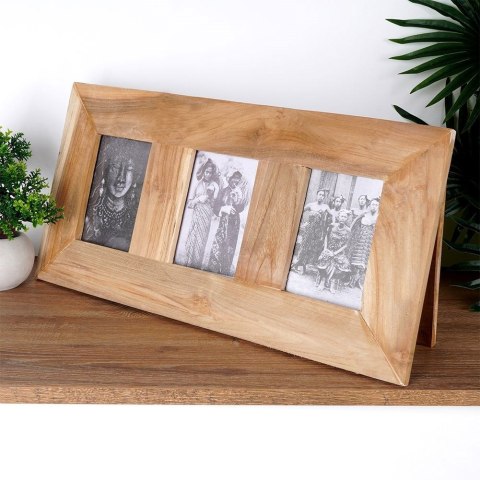 Ramka na zdjęcia drewniana na 3 zdjęcia 55x28cm HOME STYLING COLLECTION 569724
