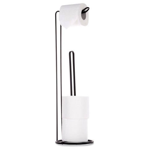 Stojak na papier toaletowy metalowy czarny 54cm VILDE 569736