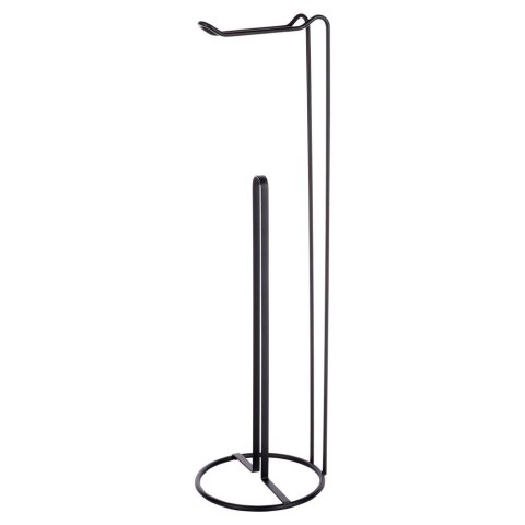 Stojak na papier toaletowy metalowy czarny 54cm VILDE 569736