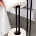Stojak na papier toaletowy metalowy czarny 54cm VILDE 569736