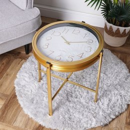 Stolik kawowy metalowy złoty z zegarem 42x40cm HOME STYLING COLLECTION 569726