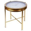 Stolik kawowy metalowy złoty z zegarem 42x40cm HOME STYLING COLLECTION 569726