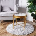 Stolik kawowy metalowy złoty z zegarem 42x40cm HOME STYLING COLLECTION 569726