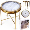 Stolik kawowy metalowy złoty z zegarem 42x40cm HOME STYLING COLLECTION 569726