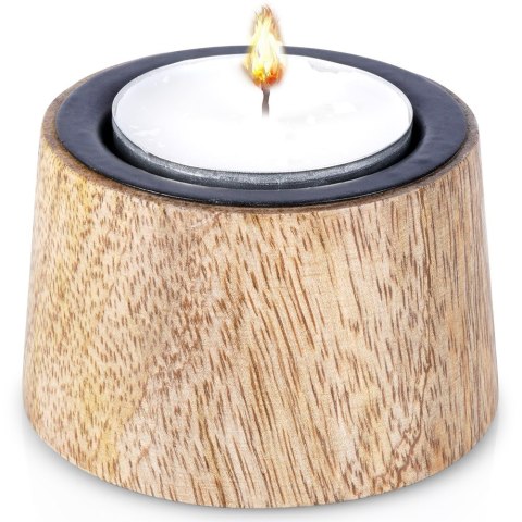Świecznik drewniany czarny 6.5x4cm VILDE 569793