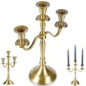 Świecznik kandelabr złoty 3-ramienny HOME STYLING COLLECTION 569796
