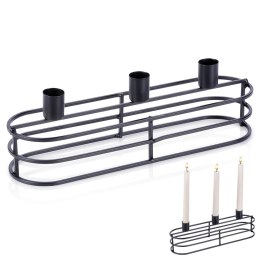 Świecznik metalowy czarny na 3 świeczki 29.5x8.5x9.5cm HOME STYLING COLLECTION 569790