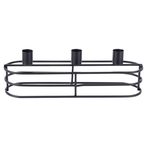 Świecznik metalowy czarny na 3 świeczki 29.5x8.5x9.5cm HOME STYLING COLLECTION 569790