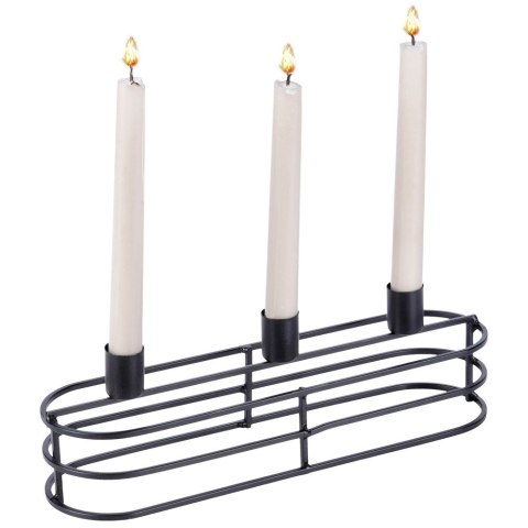 Świecznik metalowy czarny na 3 świeczki 29.5x8.5x9.5cm HOME STYLING COLLECTION 569790