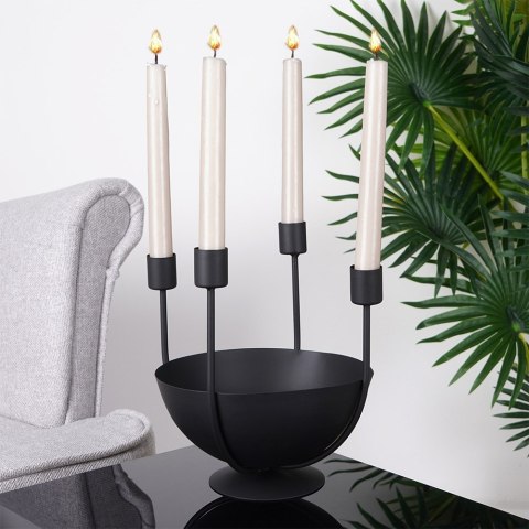 Świecznik metalowy czarny na 4 świeczki 21x21cm HOME STYLING COLLECTION 569772