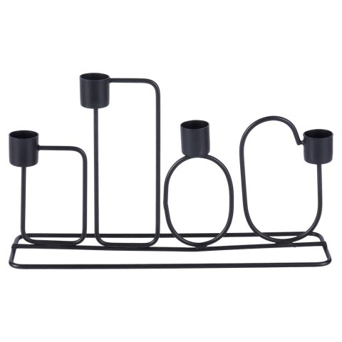 Świecznik metalowy czarny na 4 świeczki 27x7x16cm HOME STYLING COLLECTION 569785