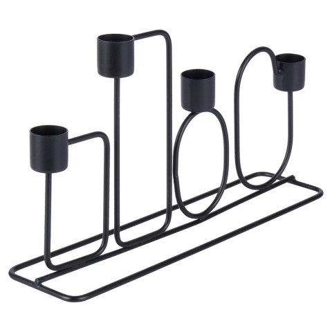 Świecznik metalowy czarny na 4 świeczki 27x7x16cm HOME STYLING COLLECTION 569785