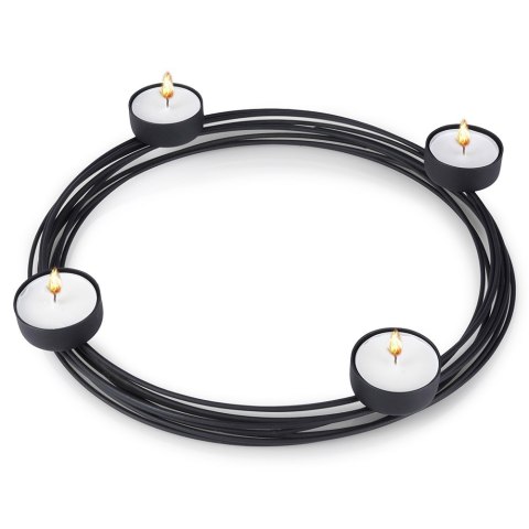 Świecznik metalowy czarny na 4 świeczki 28x3.5cm HOME STYLING COLLECTION 569783