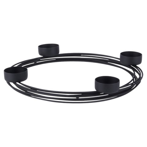 Świecznik metalowy czarny na 4 świeczki 28x3.5cm HOME STYLING COLLECTION 569783