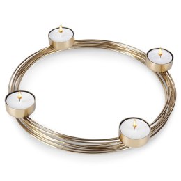 Świecznik metalowy złoty na 4 świeczki 28x3.5cm HOME STYLING COLLECTION 569782