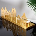 Świecznik metalowy złoty na 4 świeczki 30x8x11cm VILDE 569791