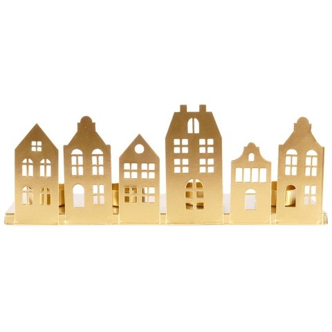 Świecznik metalowy złoty na 4 świeczki 30x8x11cm VILDE 569791