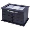 Szkatułka na biżuterię czarna z 3 szufladkami HOME STYLING COLLECTION 569716