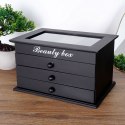 Szkatułka na biżuterię czarna z 3 szufladkami HOME STYLING COLLECTION 569716