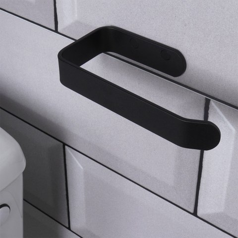 Uchwyt na papier toaletowy metalowy czarny VILDE 569704