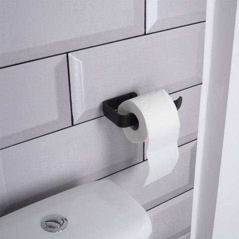 Uchwyt na papier toaletowy metalowy czarny VILDE 569704