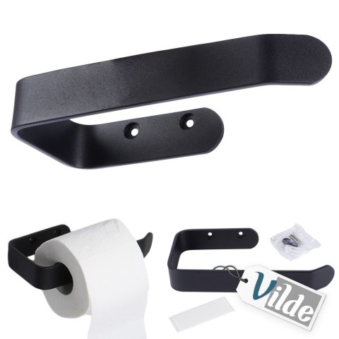 Uchwyt na papier toaletowy metalowy czarny VILDE 569704