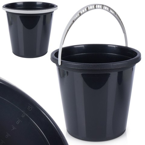 Wiadro plastikowe czarne 10L VILDE 779054