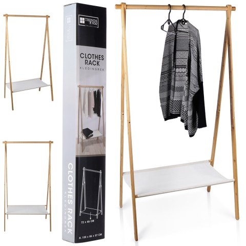 Wieszak stojący na ubrania bambusowy 155cm TRENDS4YOU 569902