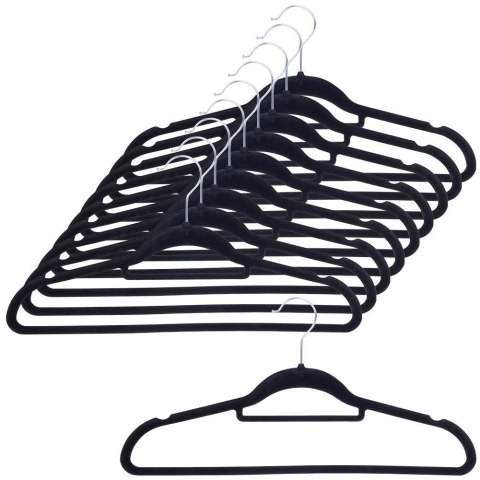 Wieszaki na ubrania czarne obrotowe 10 sztuk STORAGE SOLUTIONS 569717