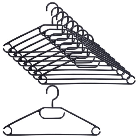 Wieszaki na ubrania czarne obrotowe 10 sztuk STORAGE SOLUTIONS 569886