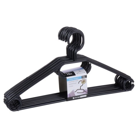 Wieszaki na ubrania czarne obrotowe 10 sztuk STORAGE SOLUTIONS 569886